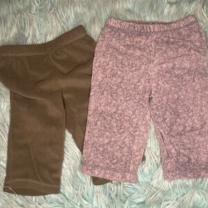 Carter's Gray and Green Fleece Bottoms